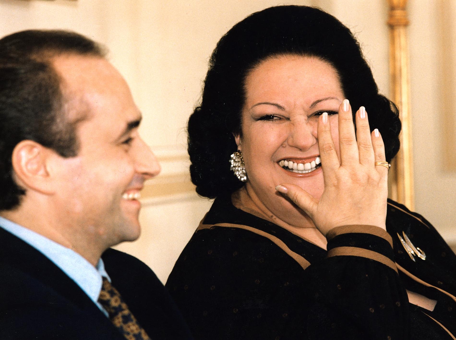 Montserrat Caballé och Jose Carreras i Stockholm på Grand Hotell. 7 oktober 1991.
