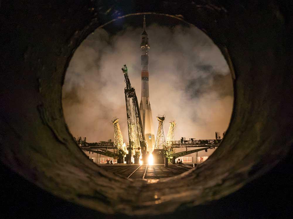Sojuz Den ryska raketen sköts upp från Kazakstan