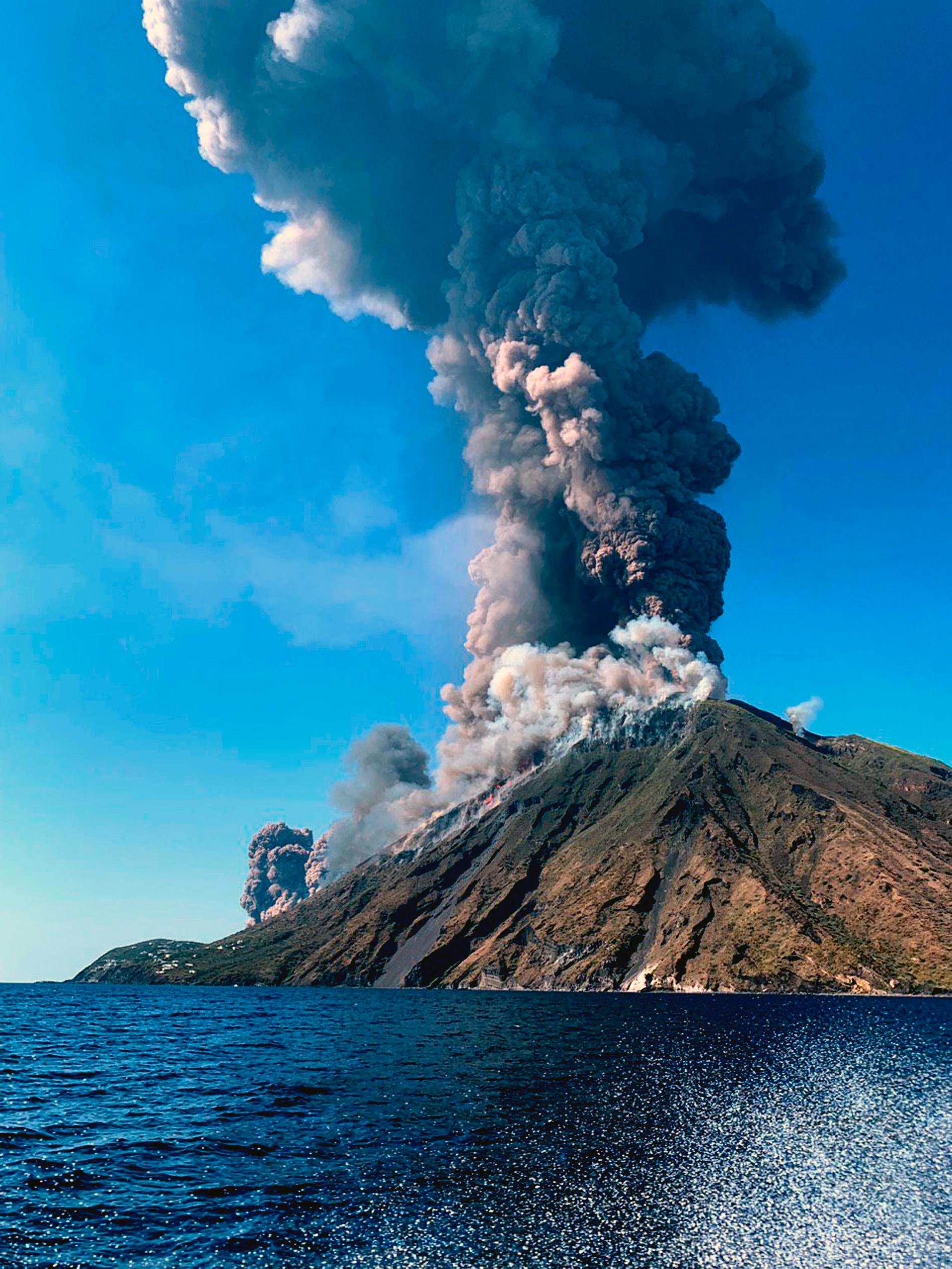 Vulkanen på italienska ön Stromboli.