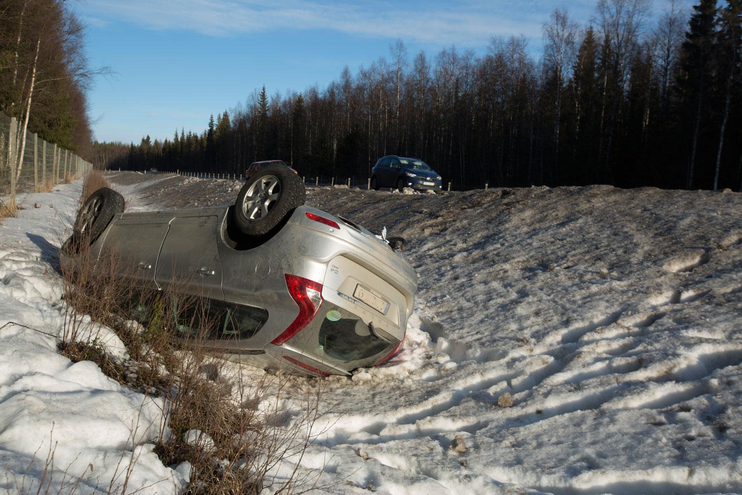 Olyckan skedde på E4:an, söder om Råneälven utanför Luleå.