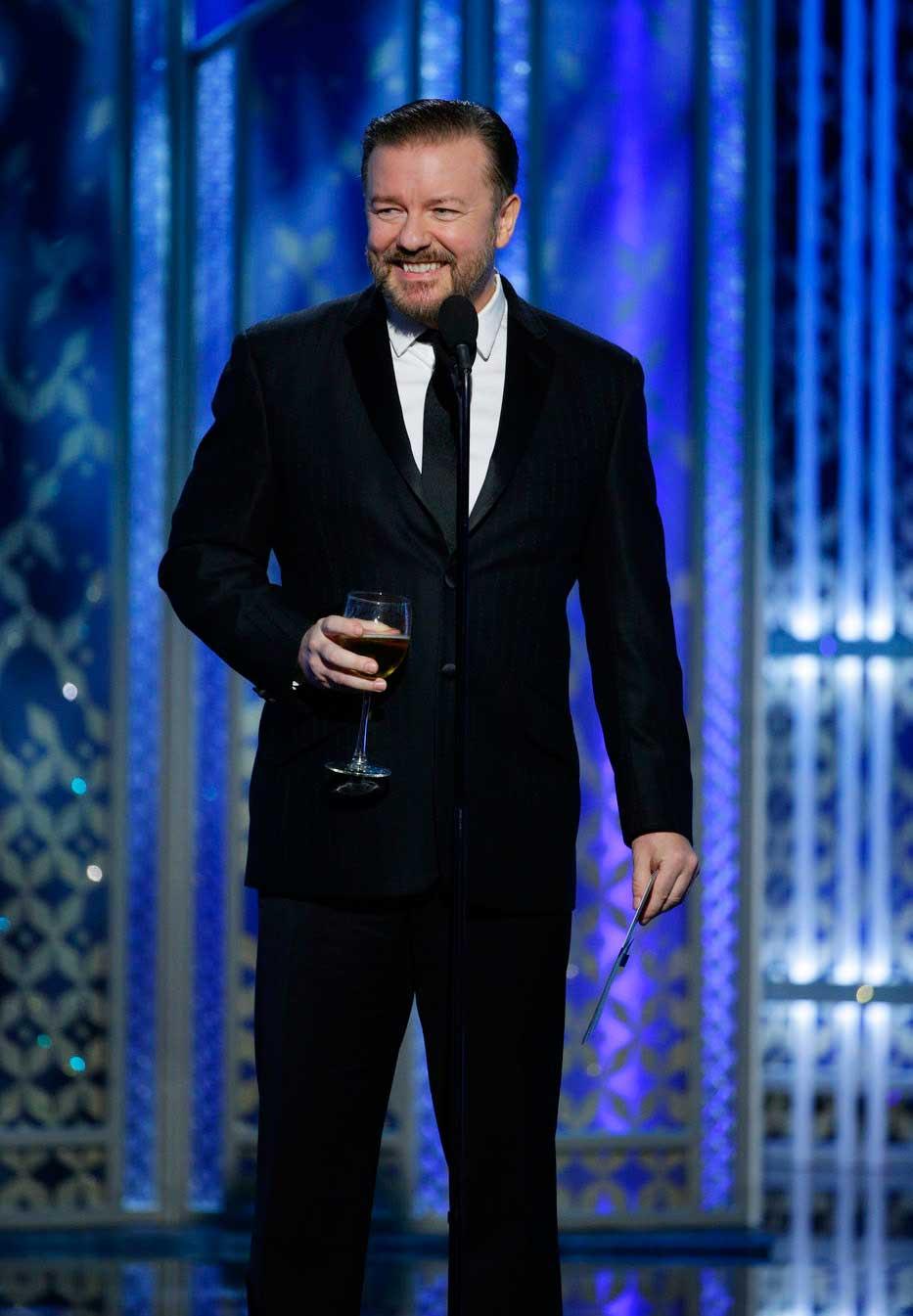 Ricky Gervais på Golden Globe 2015.
