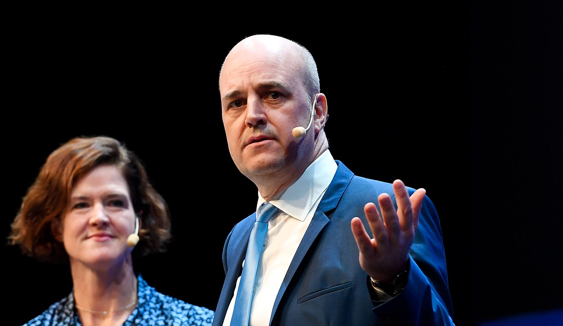 Reinfeldt tillsammans med Kinberg Batra på partistämma 2019. 