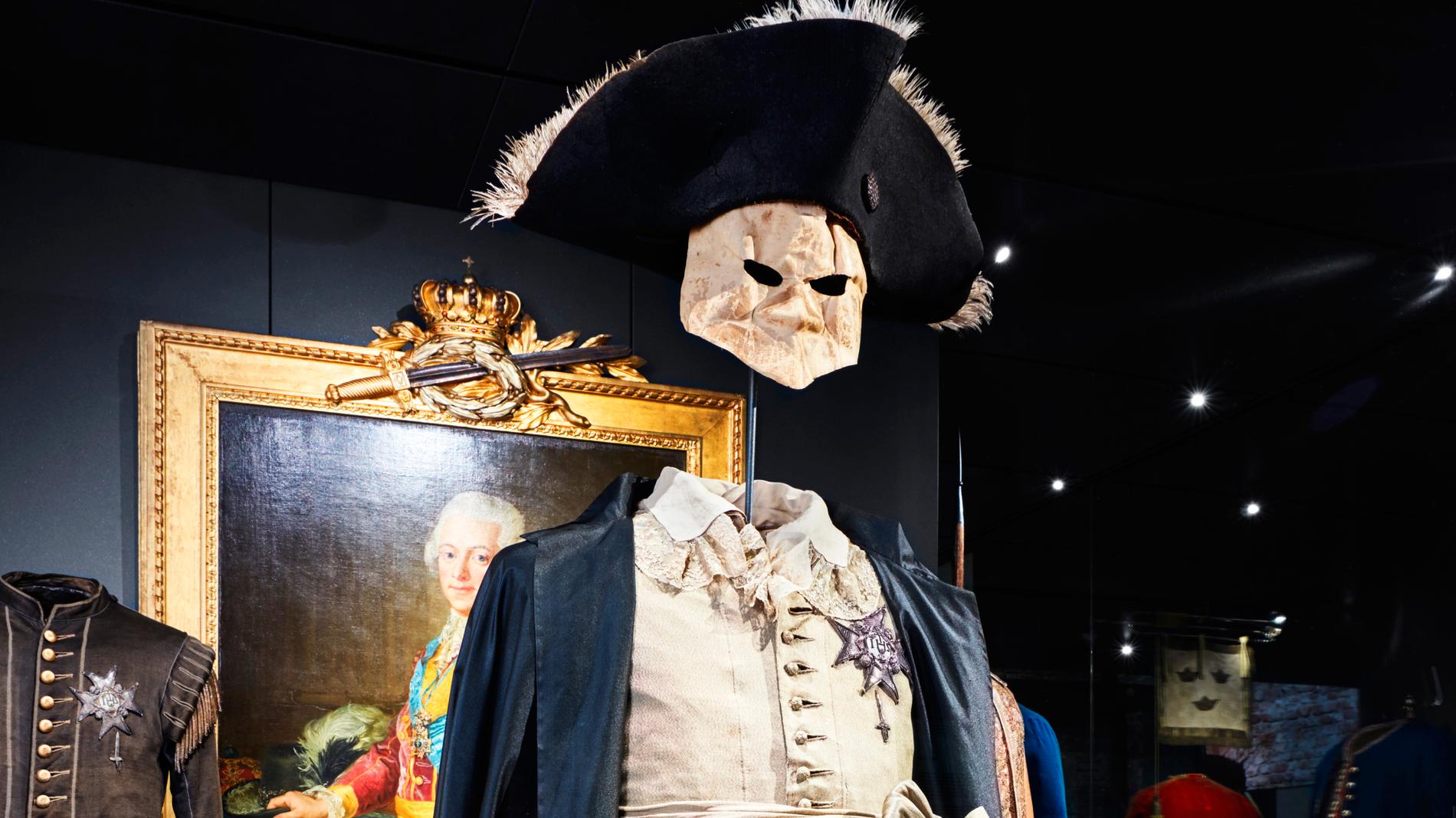 Gustav III:s maskeraddräkt visas på Livrustkammaren i Stockholm och förekommer också i SVT:s "Historien om Sverige". Pressbild.