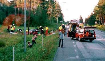 De tre norrmännen körde av vägen på E14 mellan Östersund och Åre.
