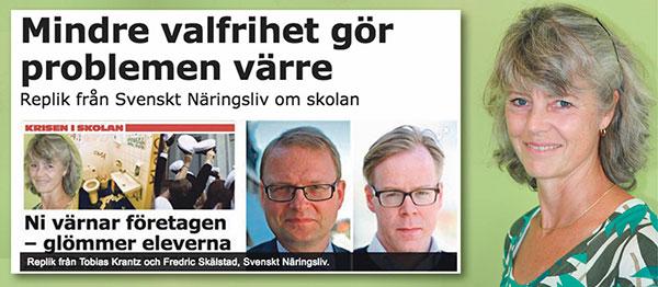 Boel Vallgårda svarar Svenskt Näringsliv.