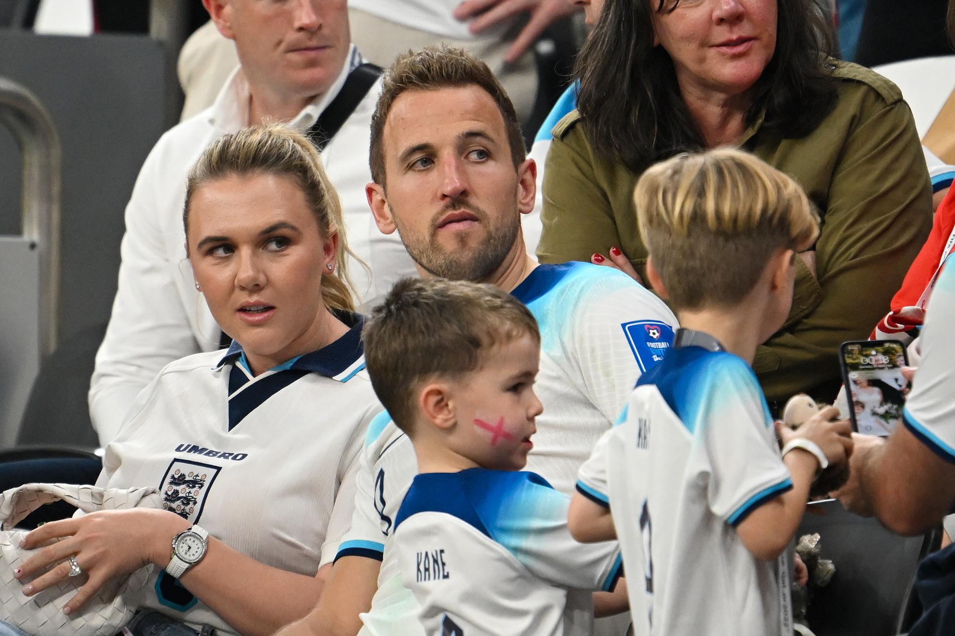 Harry Kane med familj under VM 2022.