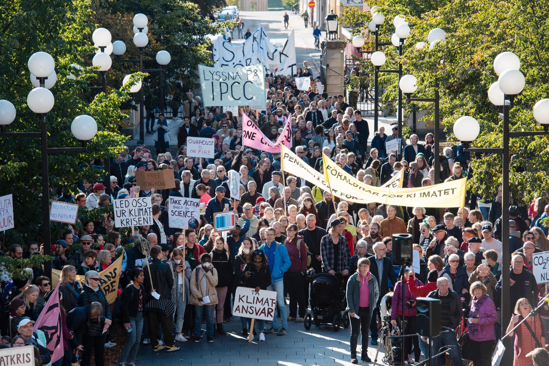Från klimatdemonstrationen i Umeå den 27 september.