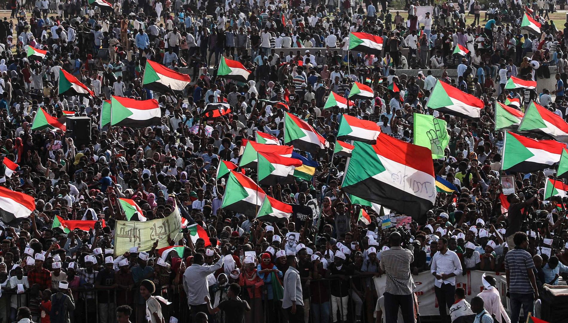 Demonstranter i Sudan. Arkivbild.