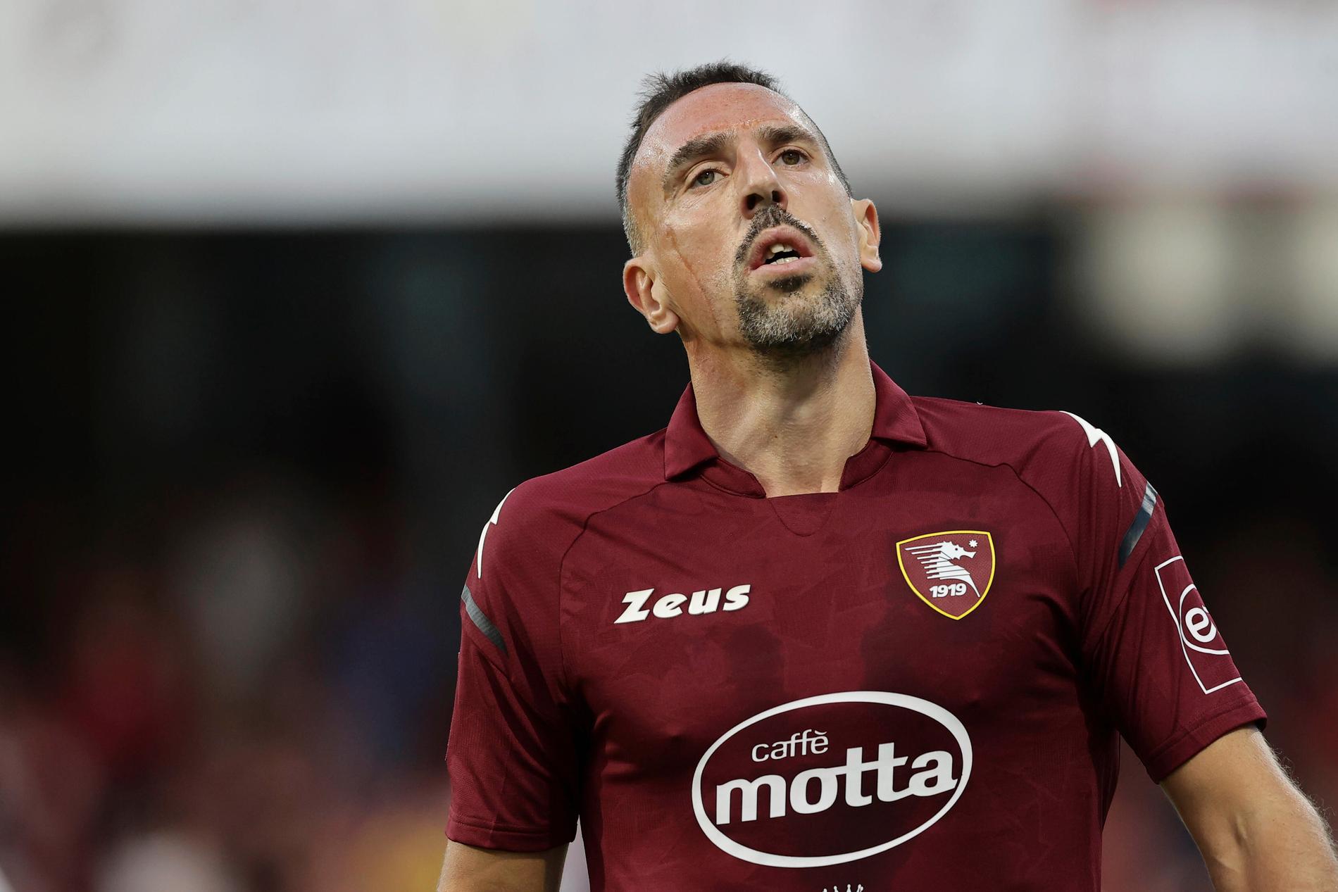 Franck Ribérys Salernitana riskerar att kastas ut ur Serie A. Arkivbild.