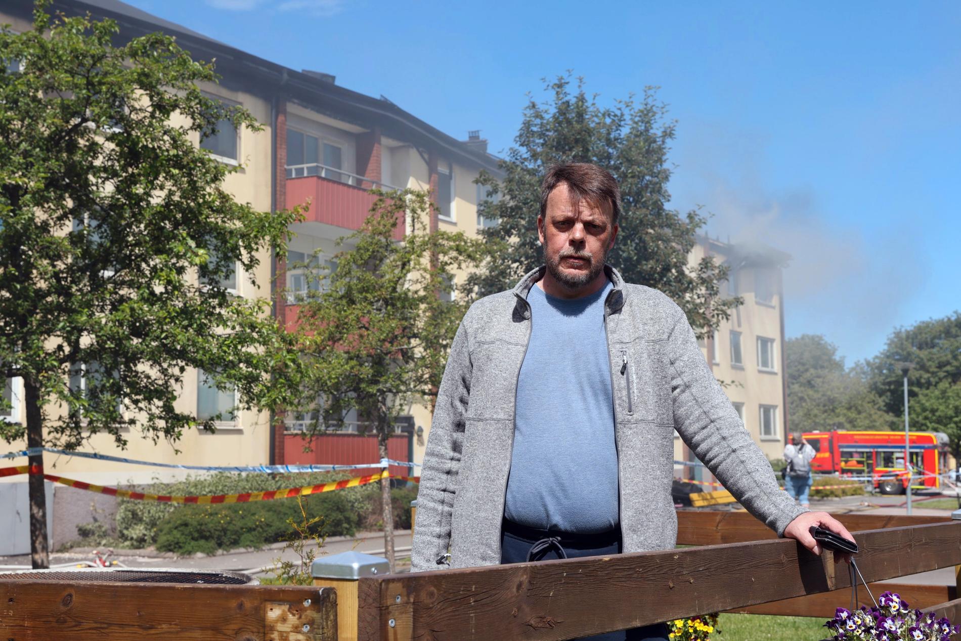 Vincent Andersson, 52, är en dem som drabbats efter branden i Skara.