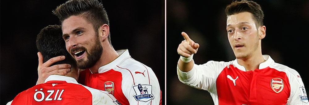 Oliver Giroud och Mesut Özil dominerade i Arsenals anfall