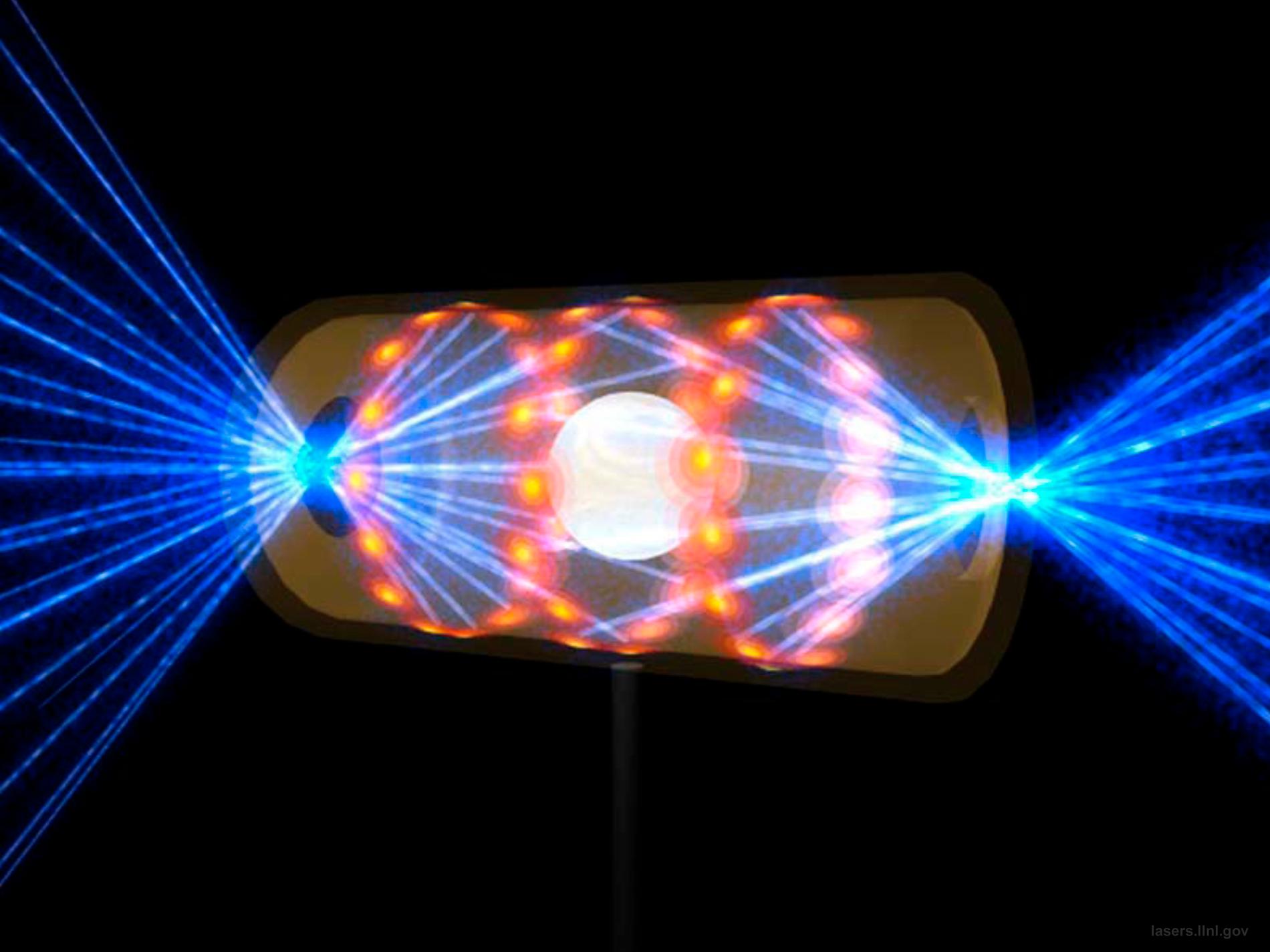 En illustration av fusion från Lawrence Livermore National Laboratory.