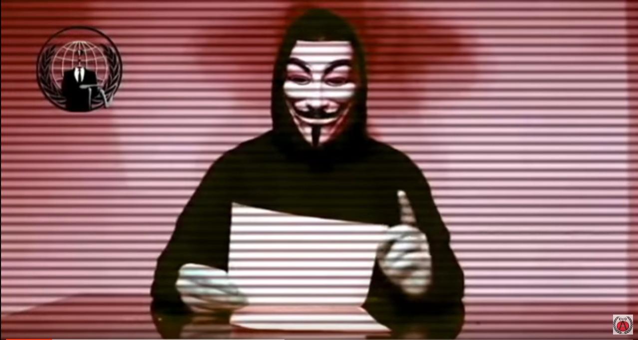 Anonymous uttalade hotet via sin Youtube-kanal