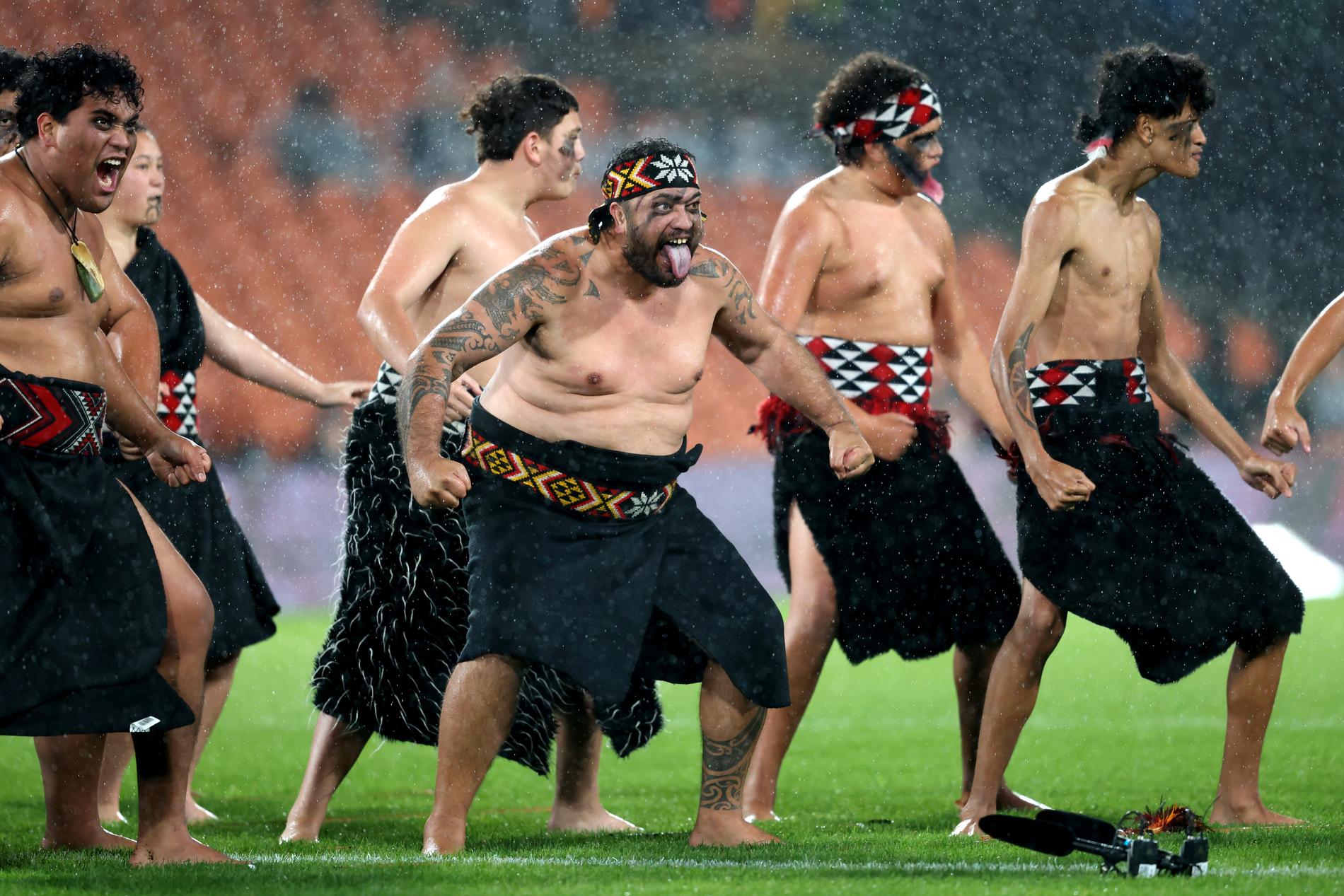 En traditionell haka under Super Rugby Pacific tidigare i våras.