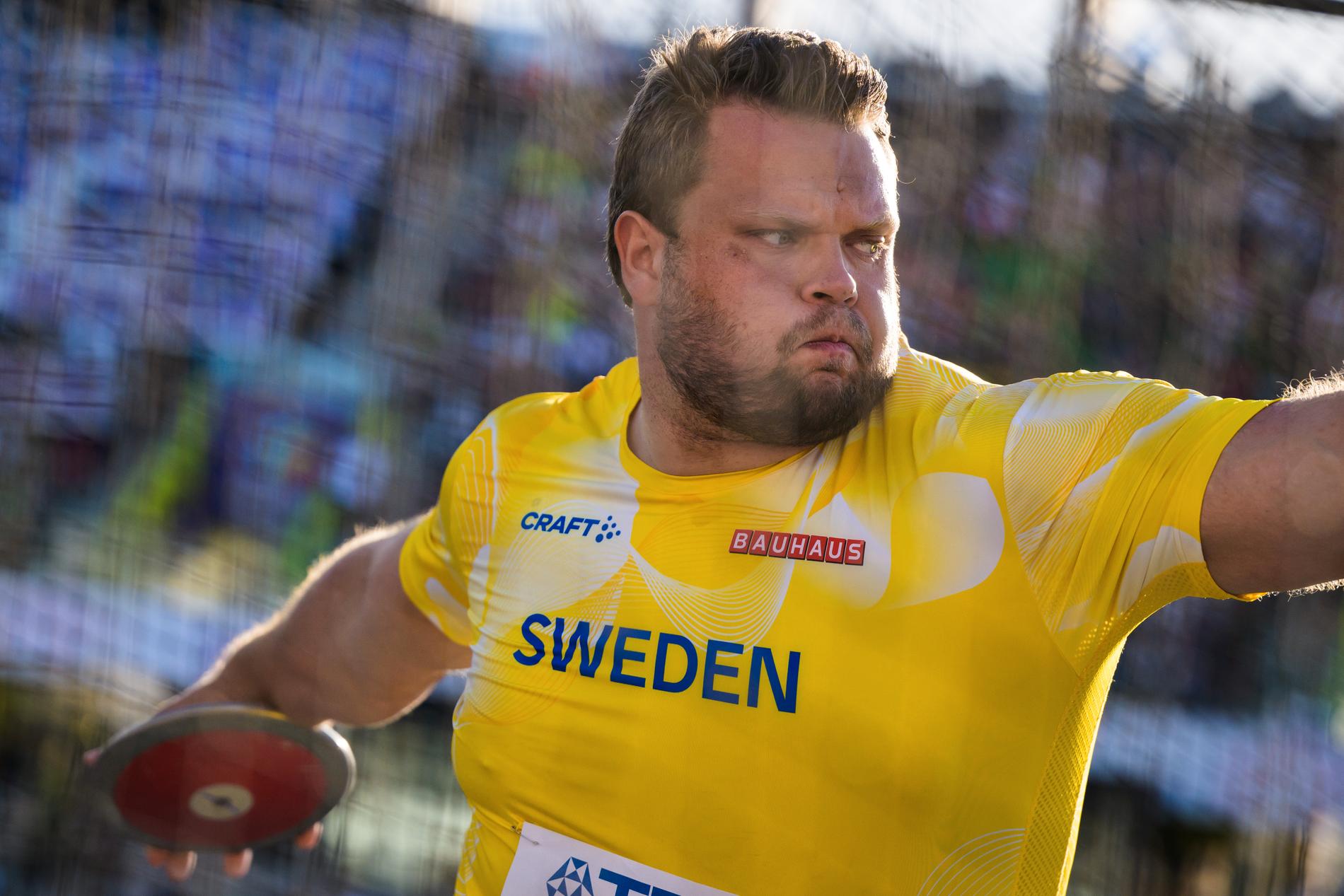Daniel Ståhl, en av medaljkandidaterna i nattens final. 