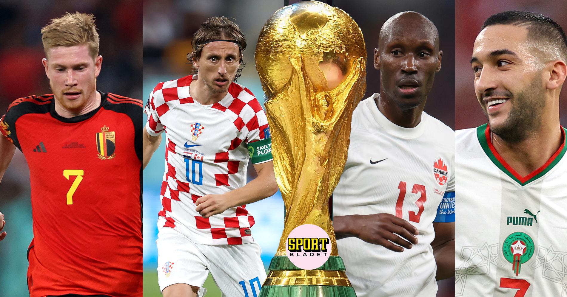 Belgien, Kroatien och Marocko har chansen att nå slutspel i fotbolls-VM