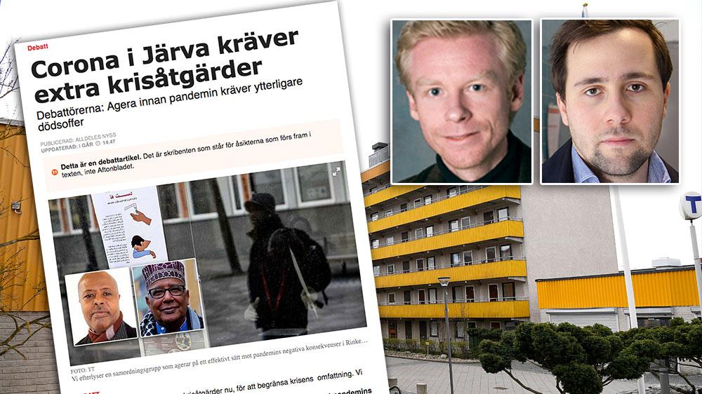 Vårt besked är tydligt, ingen Järvabo ska känna sig orolig för att bli smittad för att man bor trångt, skriver Ole-Jörgen Persson, ordförande Spånga-Tensta stadsdelsnämnd (M) och Benjamin Dousa, ordförande Rinkeby-Kista stadsdelsnämnd (M).
