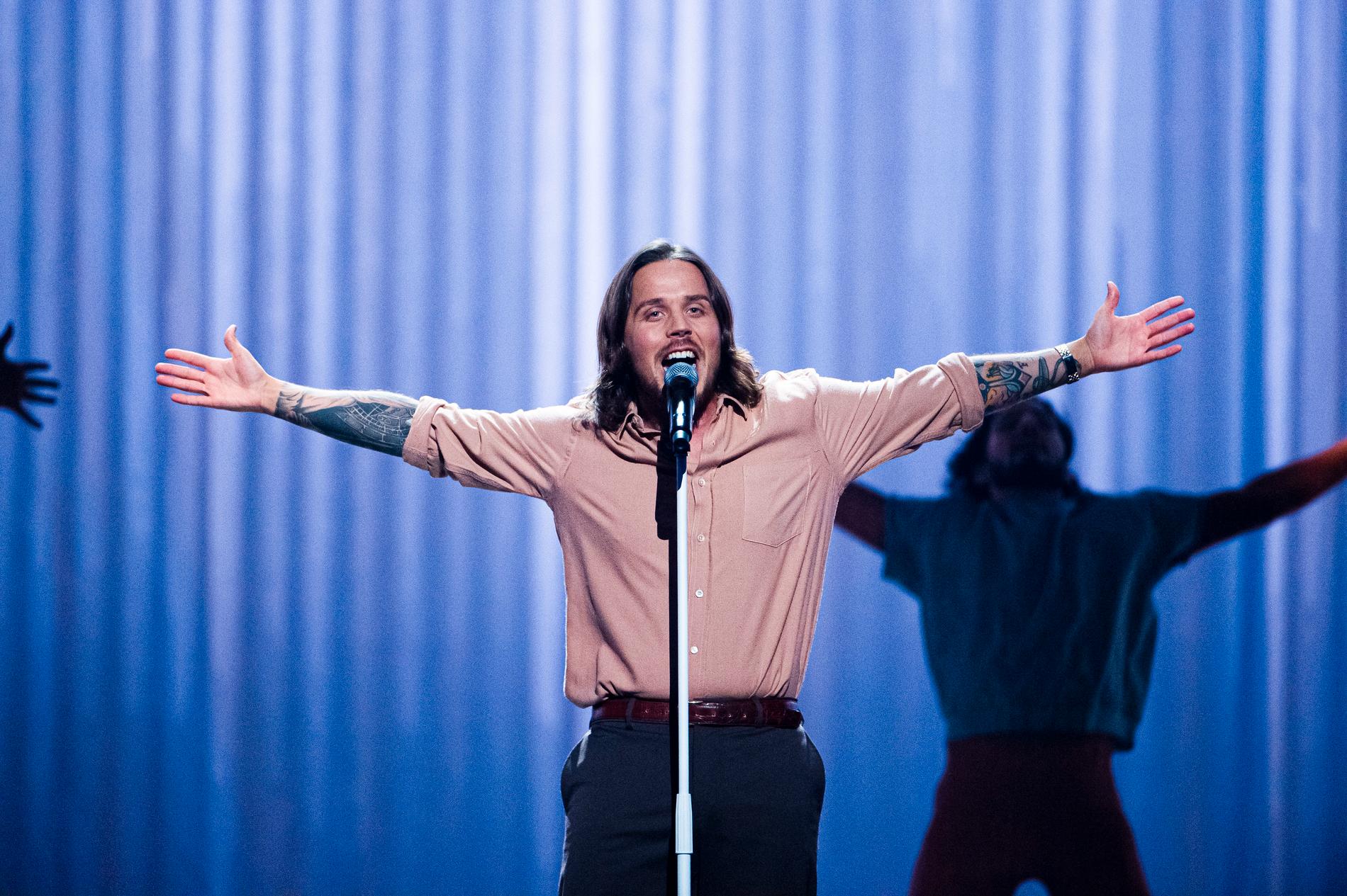 Albin Johnsén i Melodifestivalen 2020.