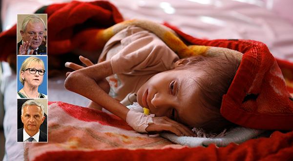 I dagens Jemen är trippelhotet konflikt, kolera och hunger förödande för 21 miljoner människors liv, skriver Margot Wallström tillsammans med Stephen O’Brien och Didier Burkhalter.