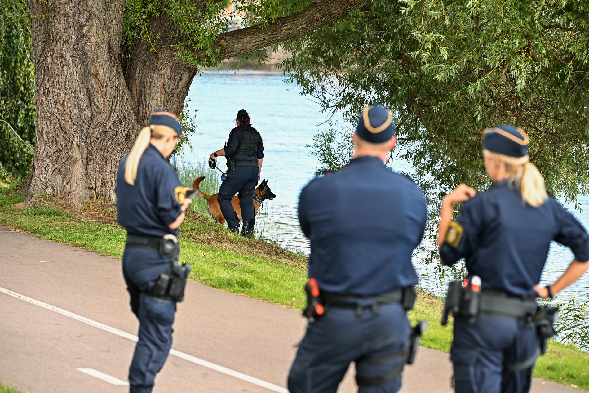 Polis på plats i Karlstad. 