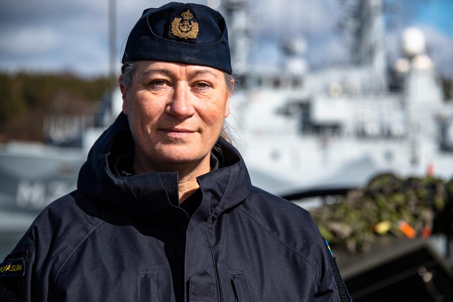 Marinchefen Ewa Skoog Haslum upplever en god relation med Finlands försvar.