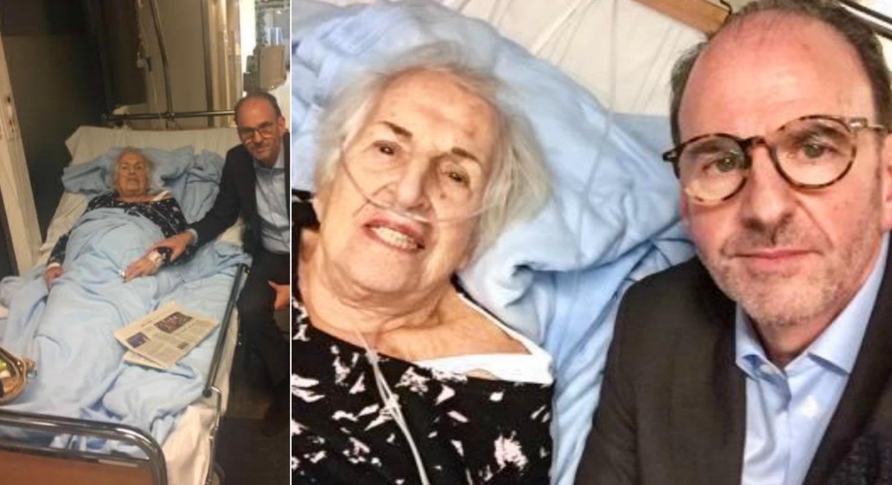 Dans mamma Britta, 95, fick vänta i timmar i korridoren på sjukhuset.