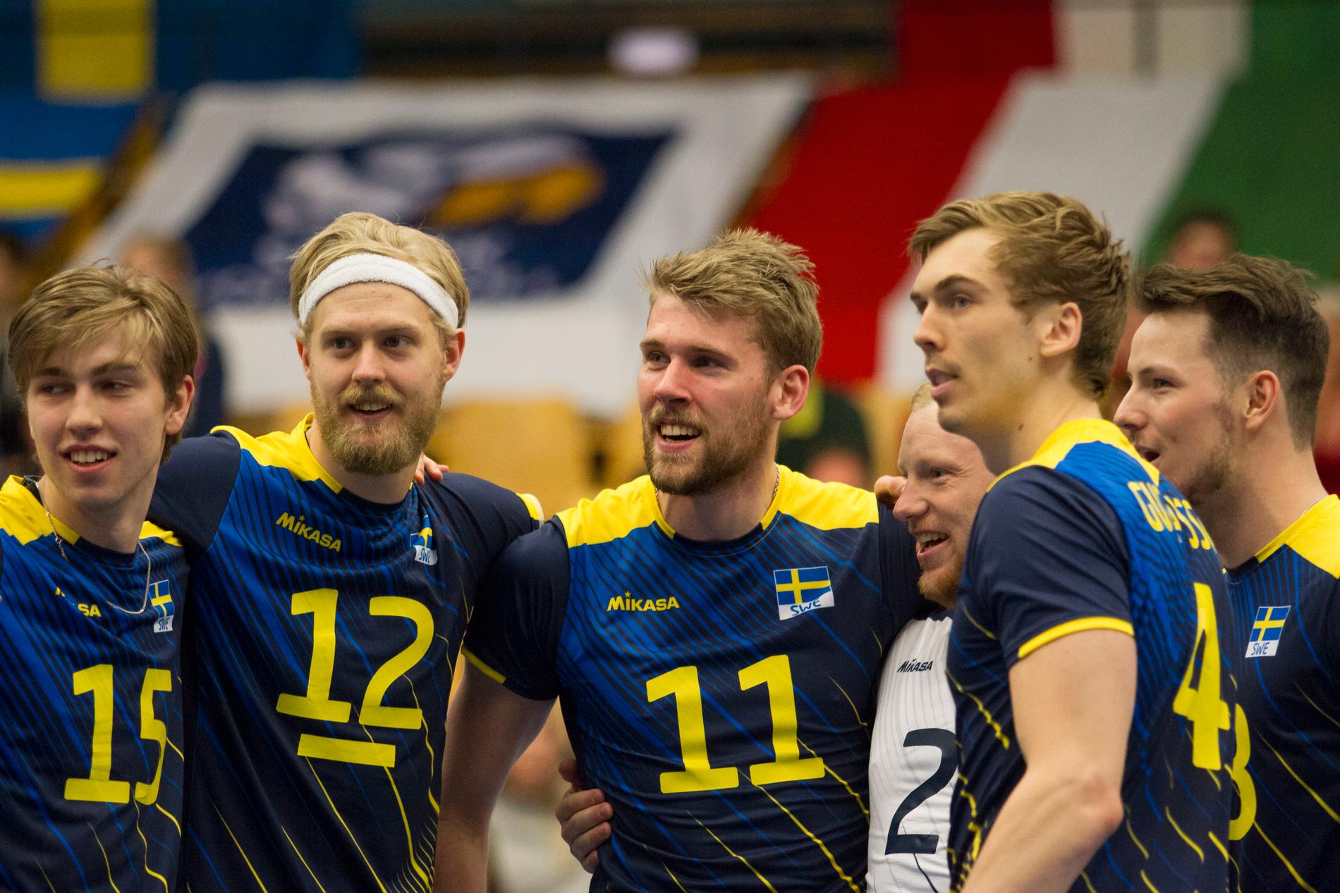 Victor Nielsen, Erik Sundberg, Philip Pettersson, Anton Wijk Tegenrot, Fredric Gustavsson och Viktor Lindberg i det svenska landslaget.