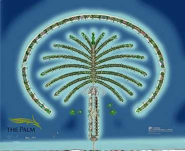 Dubais åtta mil strand räckte inte, tyckte Dubais shejk. Därför fylls nu havsbottnen utanför kusten på 20 meters djup upp med sten och sand. Och The Palm, två nya öar med 12 mil ny sandstrand, växer fram.