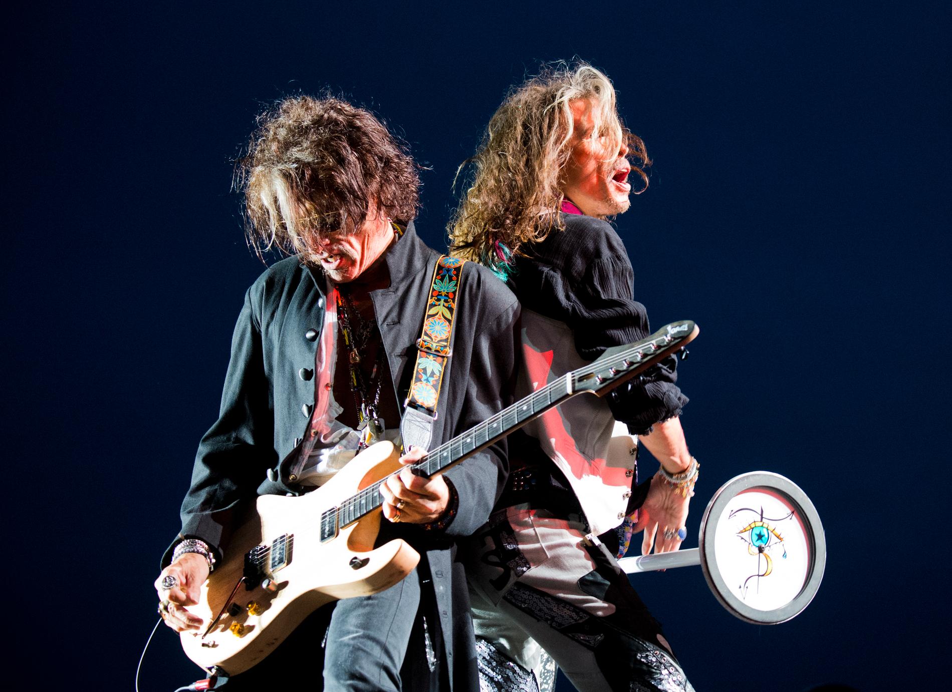  "Sweden Rock Festival". "Aerosmith", Joe Perry, musiker, och Steven Tyler, sångare USA