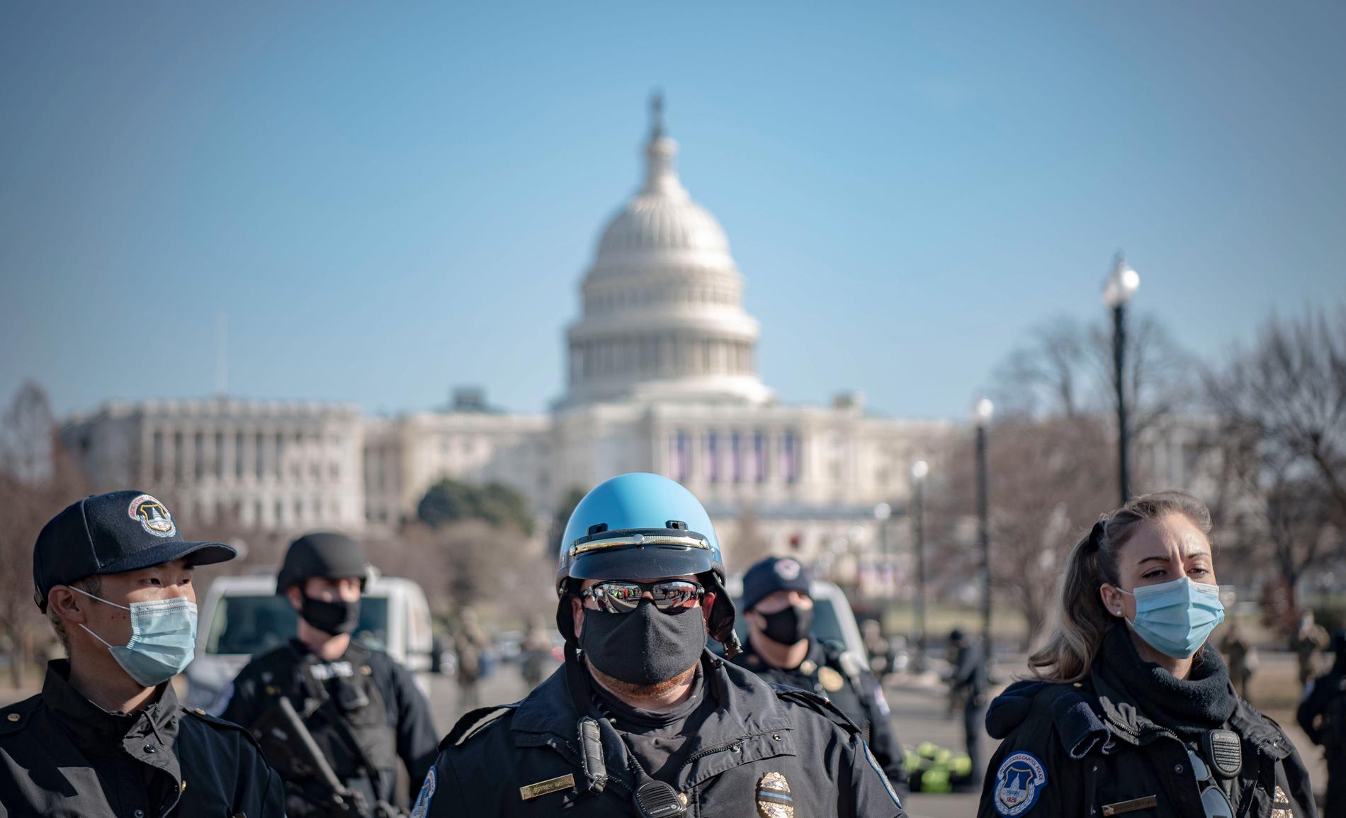 Säkerheten höjdes i Washington efter stormningen av Kapitolium i januari i år. 