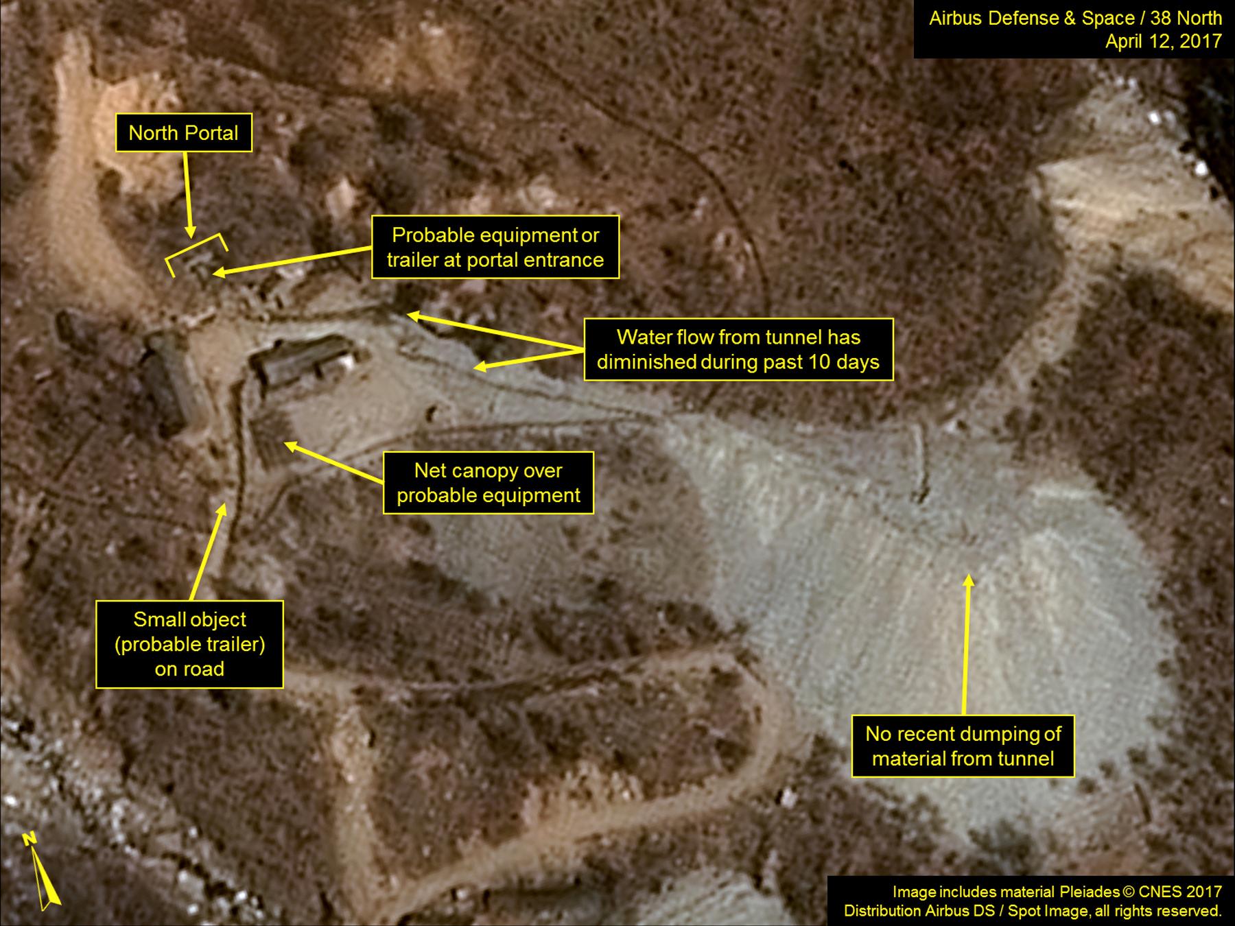 Satellitbild från kärnvapenanläggningen Punggye-ri.