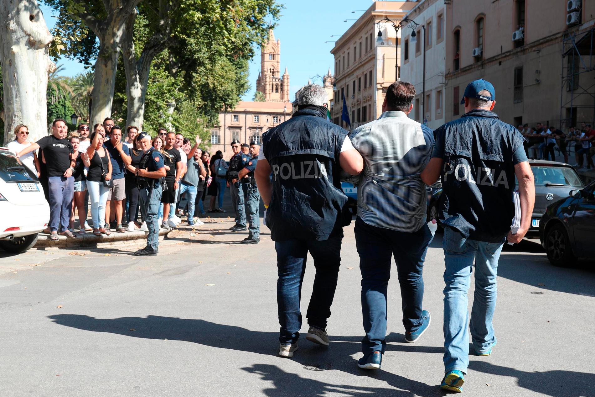 Tillslag mot maffiamedlemmar i Palermo i södra Italien 2019. Arkivbild.