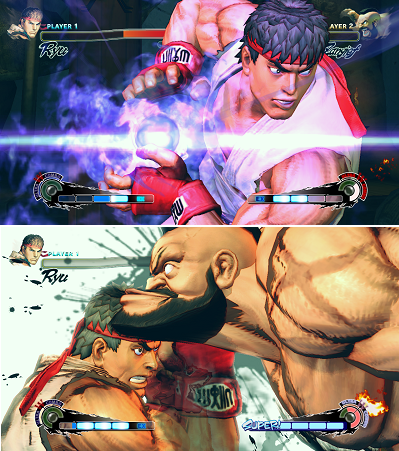 I ”Ultra street fighter IV” kan man använda båda karaktärens ultra-attacker i samma match.