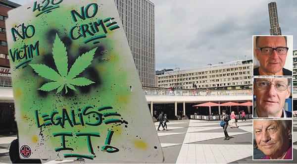 Röster höjs för en liberalisering av politiken och legalisering av cannabis. Vi anser att det vore fel väg att gå, skriver Sven-Olov Carlsson, Peter Allebeck och Bengt Westerberg. Bilden är ett montage.