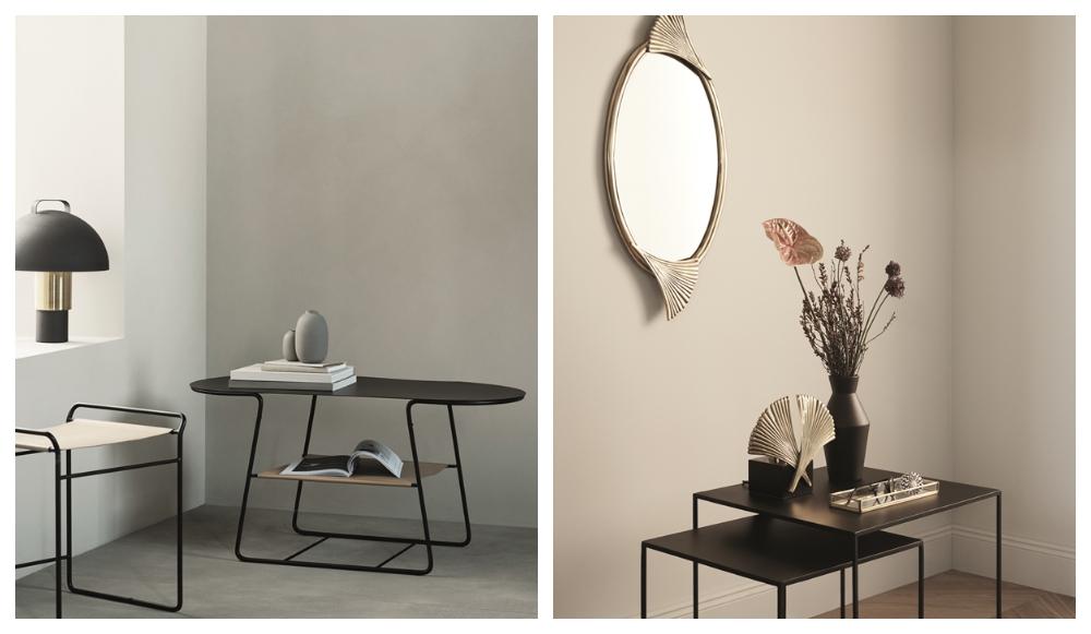 H&M homes möbelserie har två stilinriktningar, den ena modern och minimalistisk och den andra lite mer glamorös och organsik.