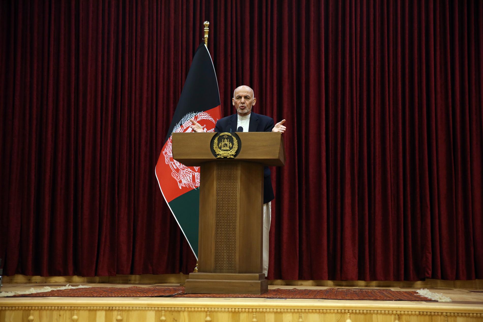 Afghanistans president Ashraf Ghani har sagt att han inte kommer att släppa de 5 000 fångar enligt talibanernas krav. Arkivbild.