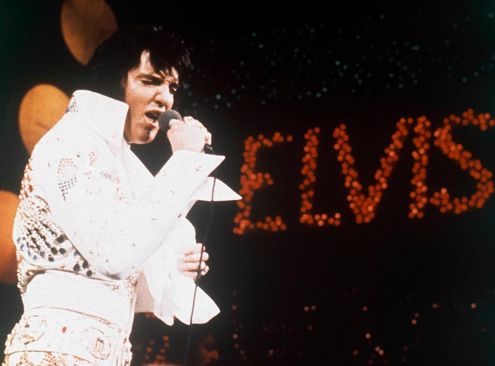 Elvis Presley vid en spelning i Memphis. Arkivbild.