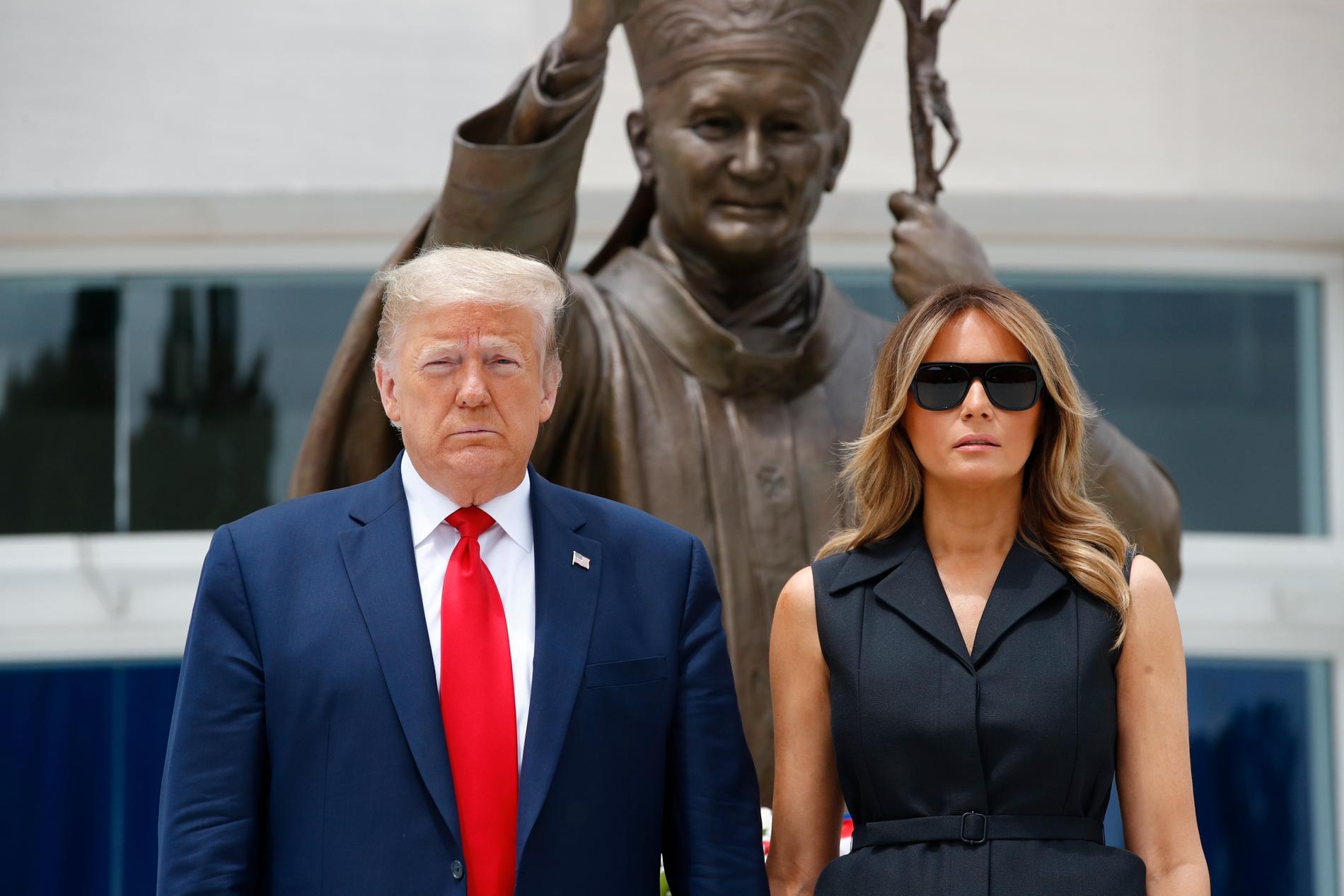USA:s president Donald Trump med hustrun Melania Trump. Arkivbild.