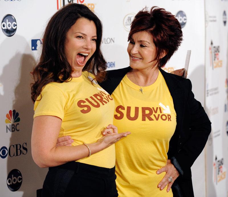 Fran Drescher tillsammans med Sharon Osbourne på välgörenhetseventet Stand Up to Cancer 2008.