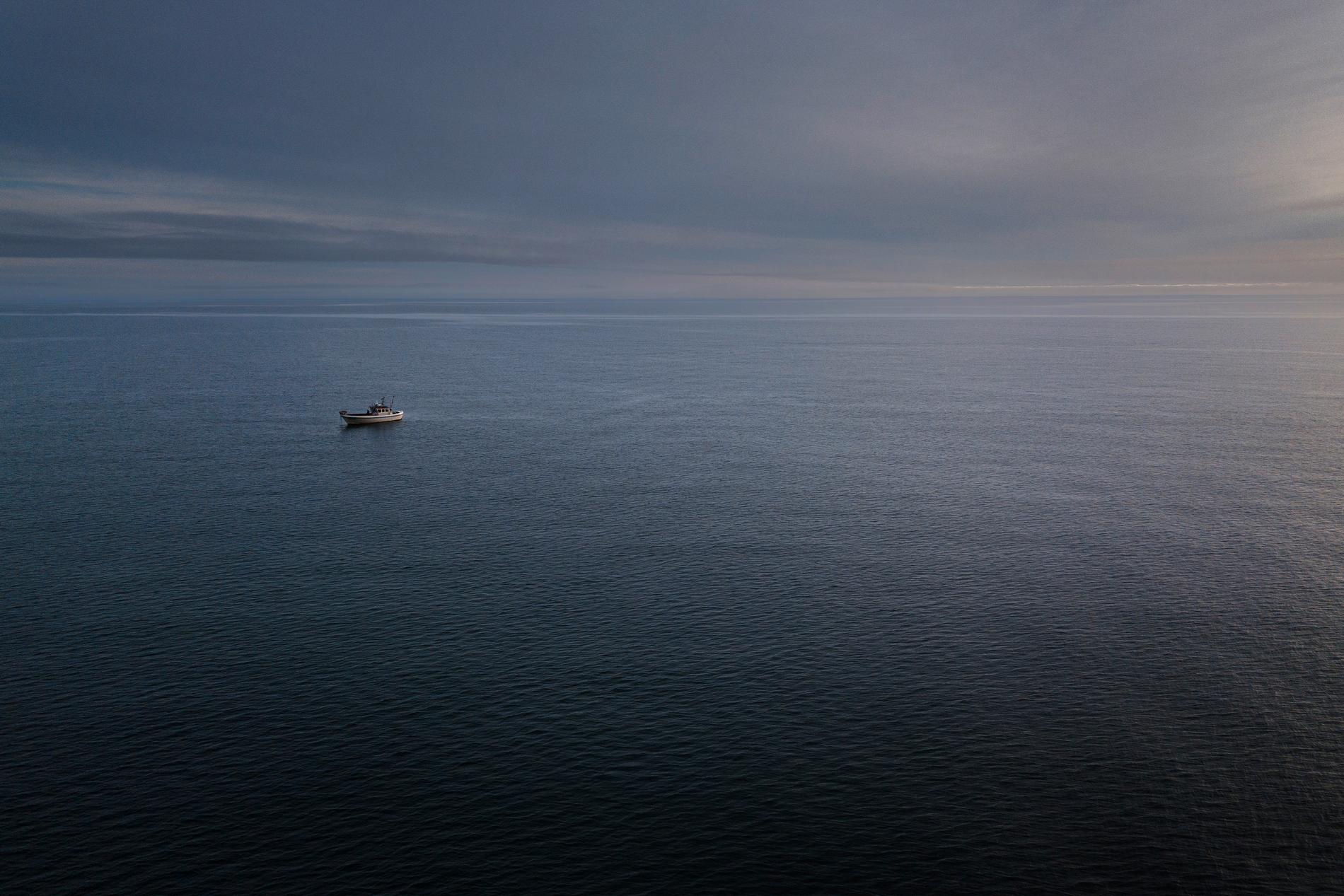 Fiskarfamiljen Bergmans båt på Östersjön.