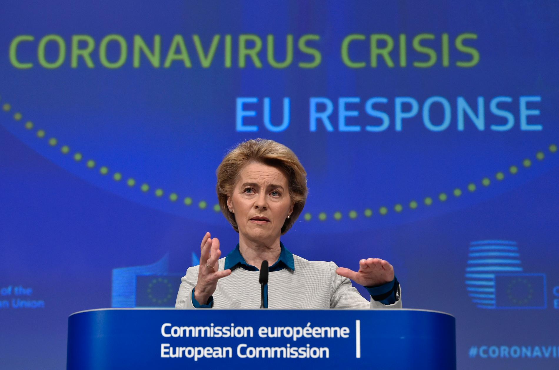 EU-kommissionens ordförande Ursula von der Leyen presenterar EU:s strategi för en återhämtning efter coronakrisen.