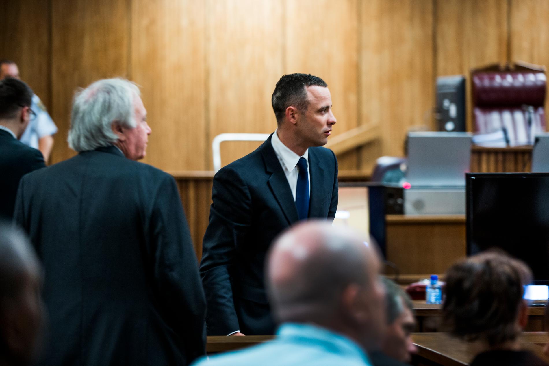 Oscar Pistorius i samband med rättegången.