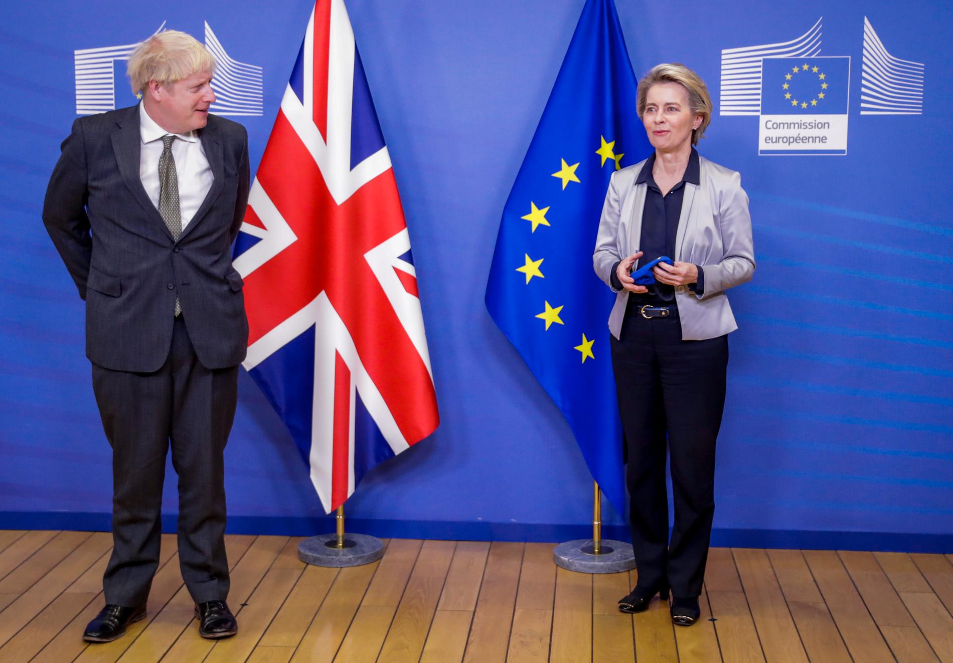 Storbritanniens premiärminister Boris Johnson och EU-kommissionens ordförande Ursula von der Leyen.
