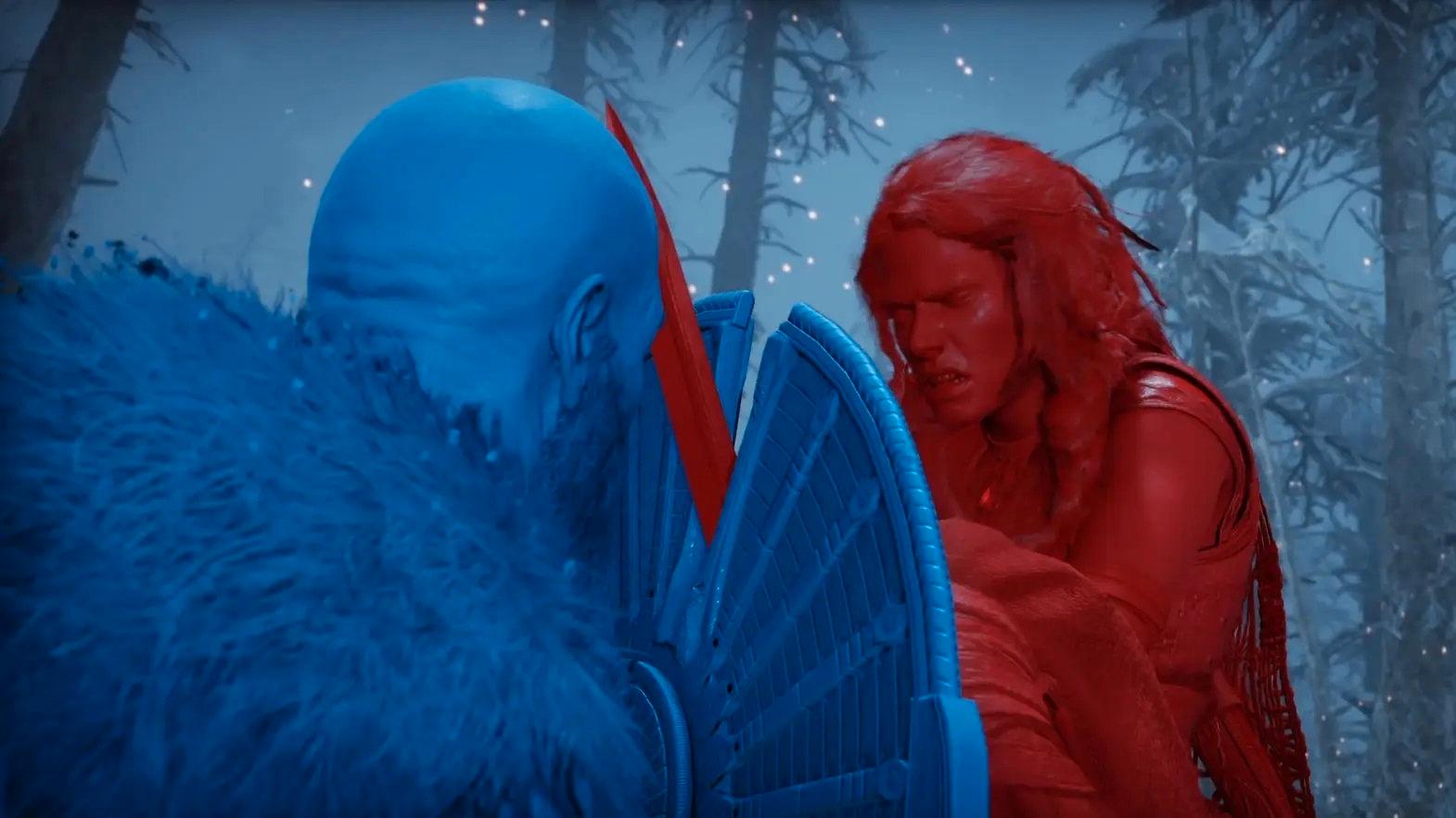 Genom möjligheten att ställa in kontrasterande färger får personer med vissa synnedsättningar större chanser att spela "God of war: Ragnarök". Pressbild.