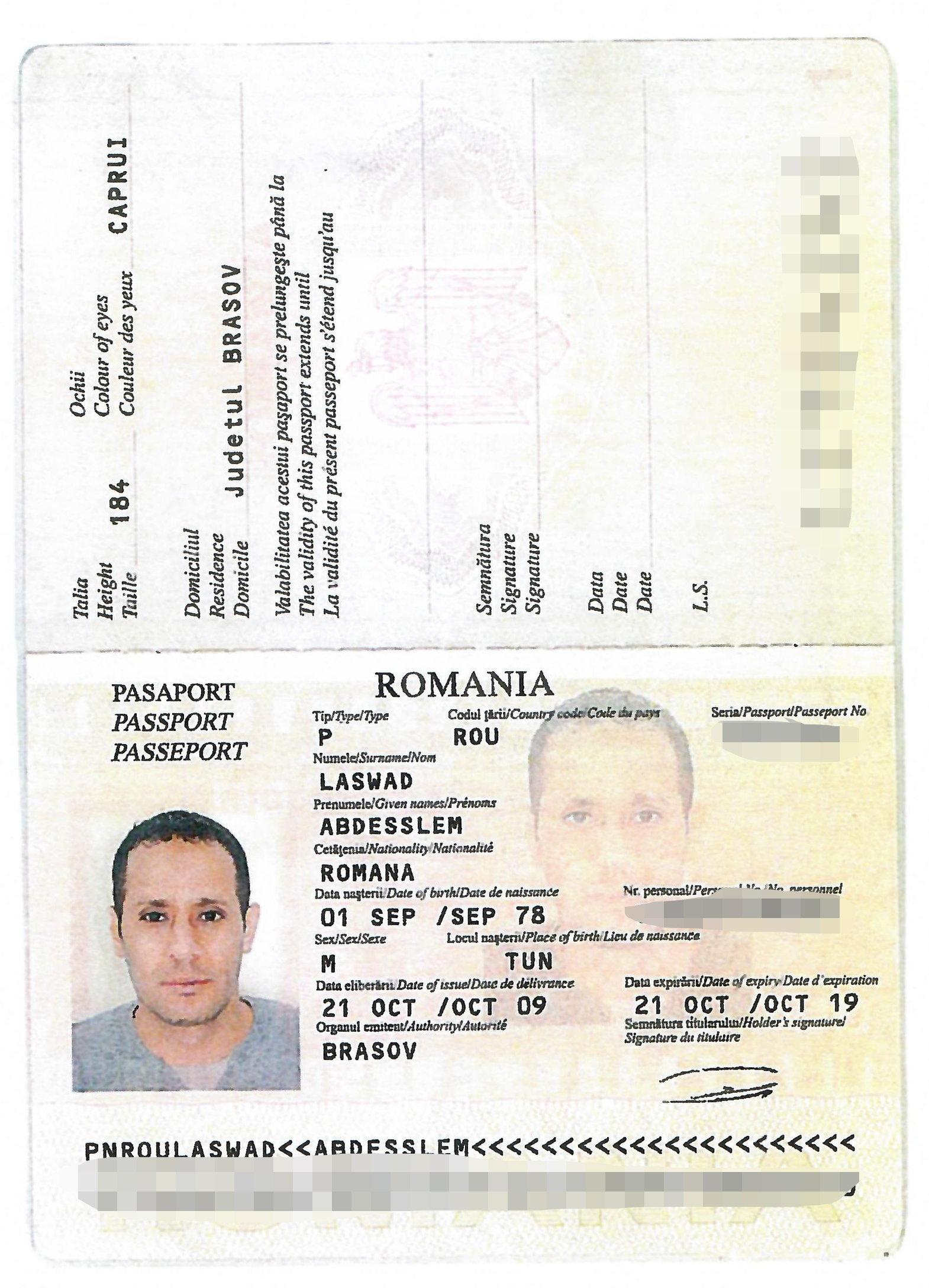 Lassoued kom till Sverige med hjälp av ett falskt rumänskt pass.