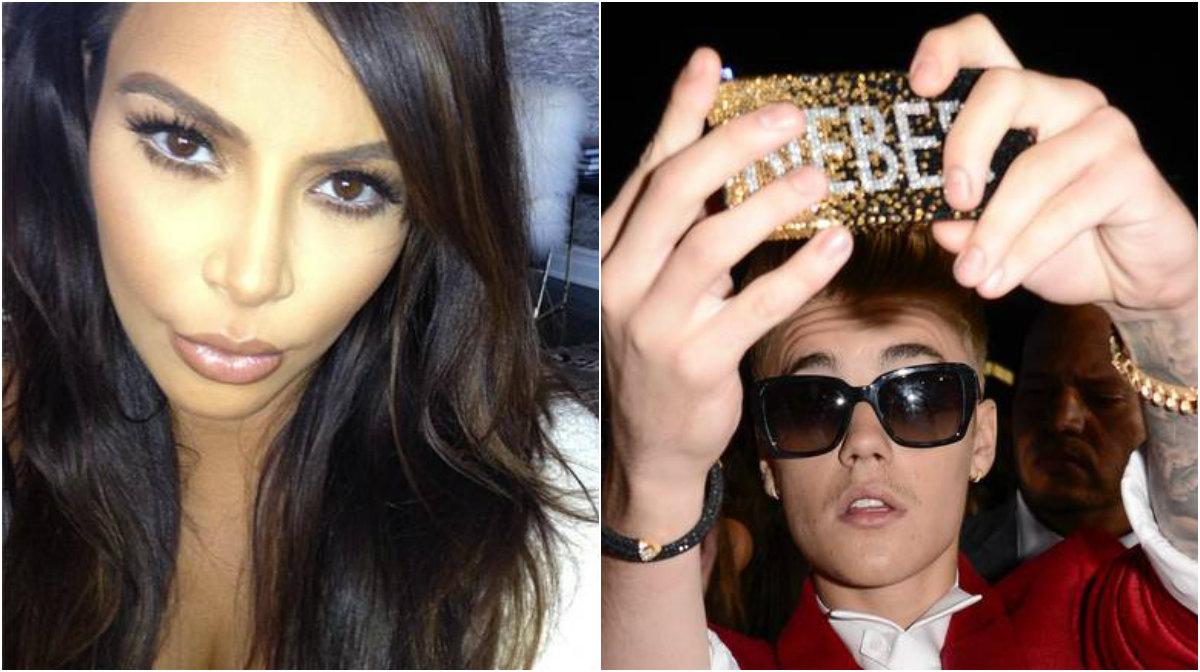 Kim Kardashian och Justin Bieber är två flitiga selfie-fotografer.