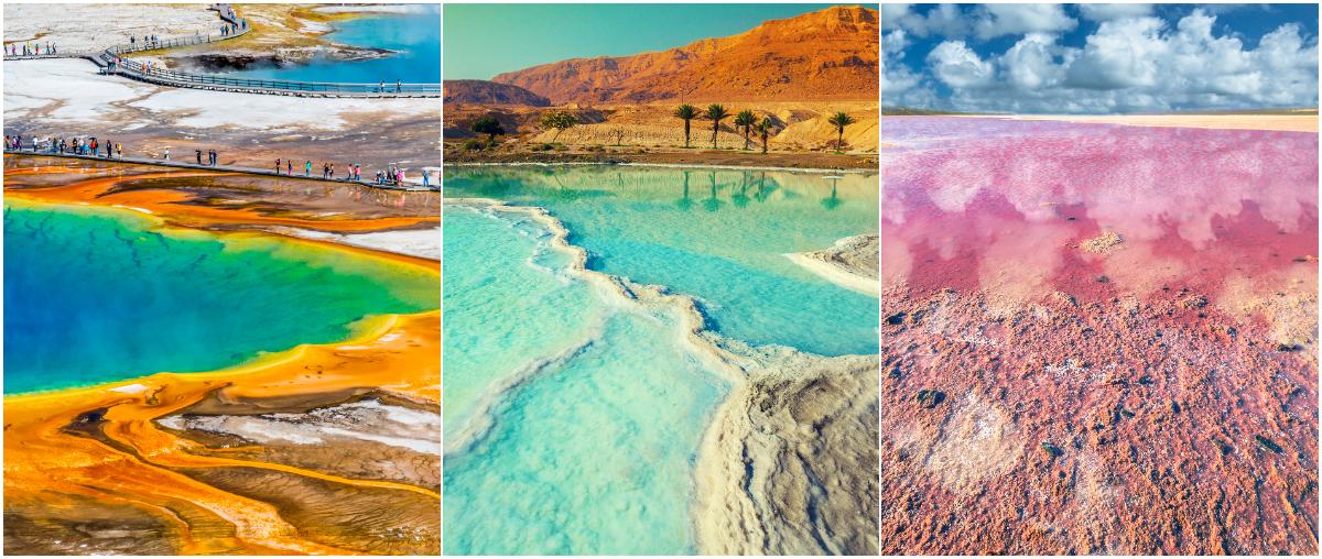 Det finns många färgglada sjöar runt jorden. 