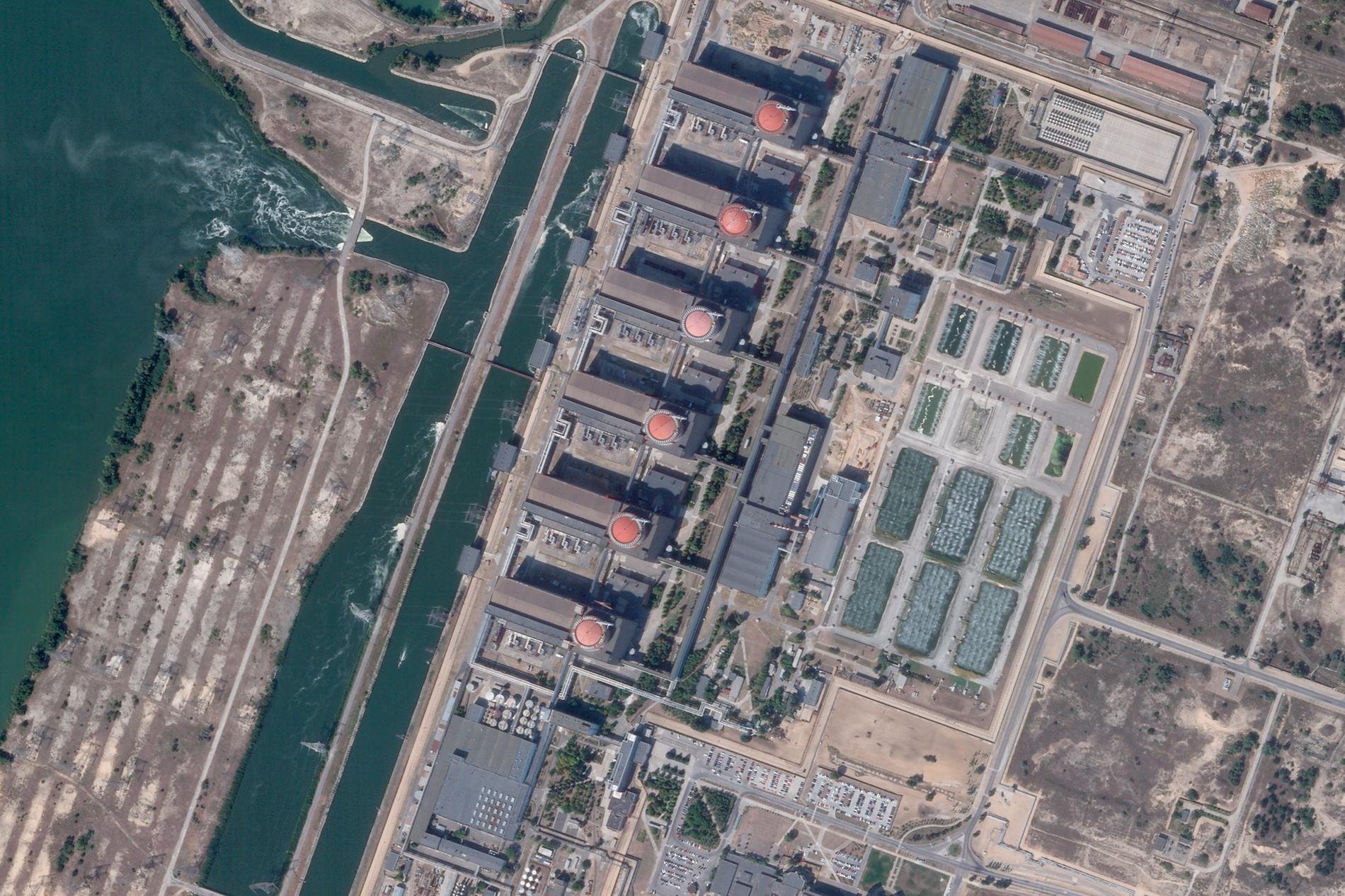 Satellitfoto över kärnkraftverket. Arkivbild.