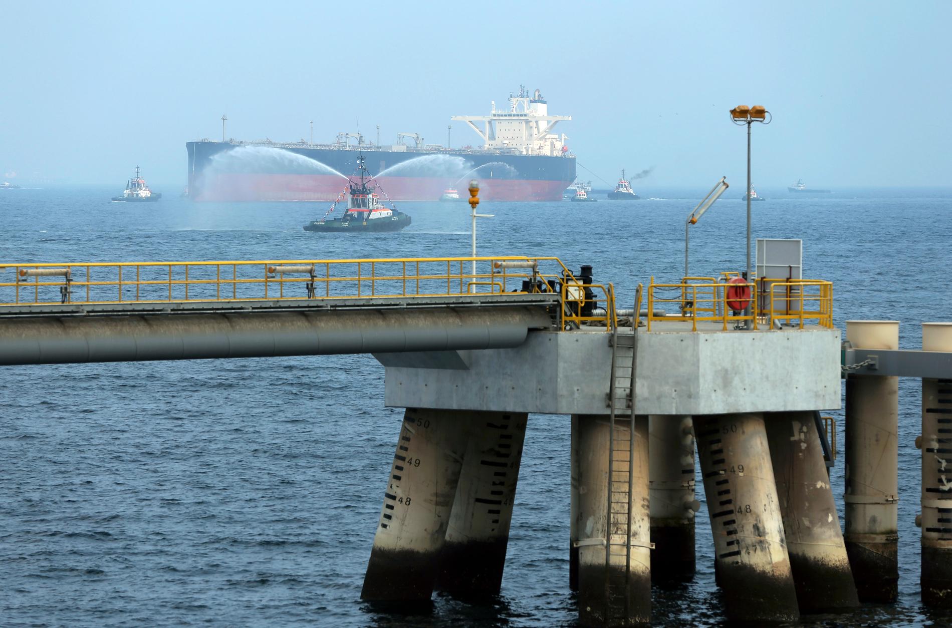 Ett oljefartyg utanför Förenade Arabemiratens kust. Arkivbild.