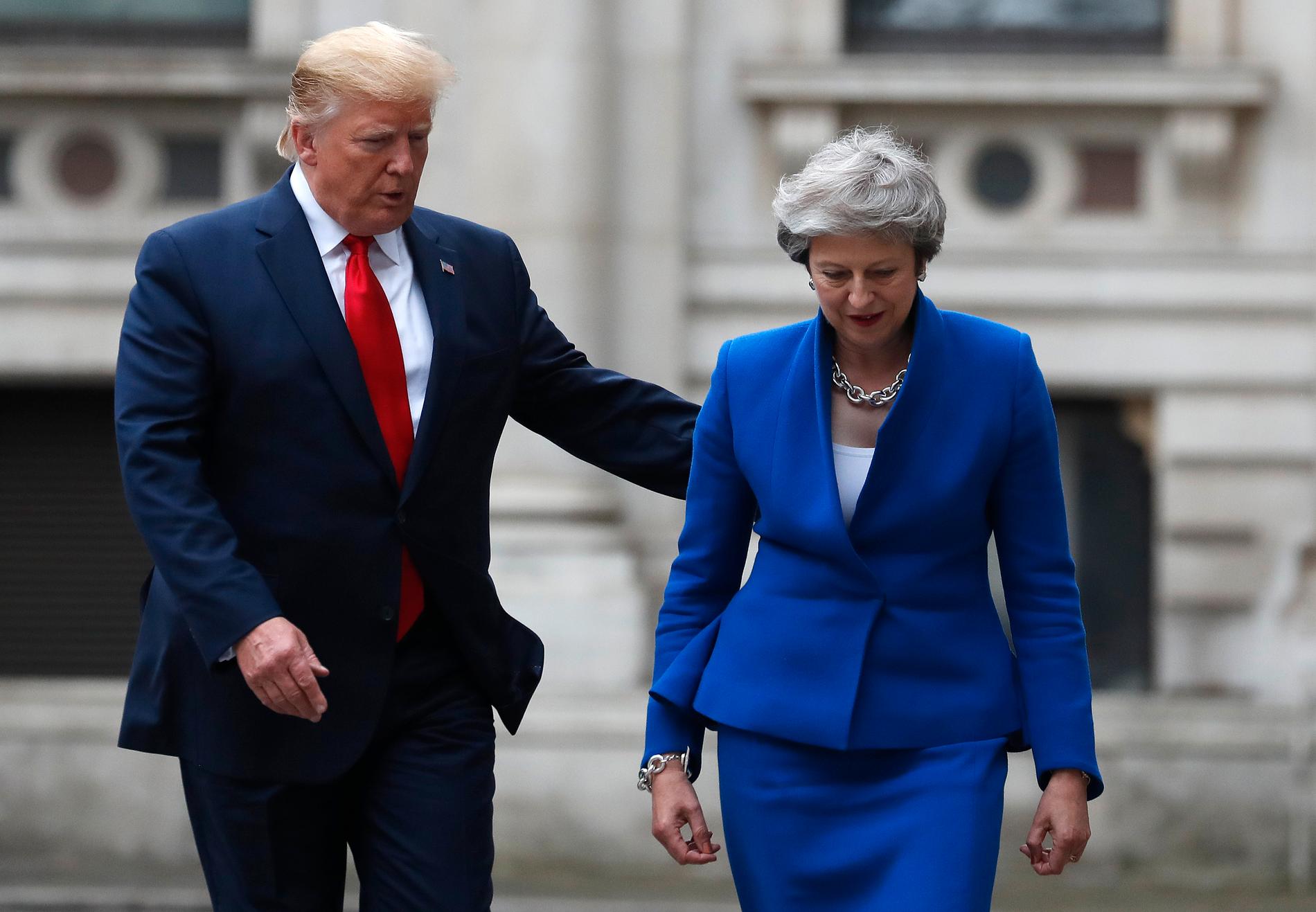 USA:s president Donald Trump och Storbrittaniens avgående premiärminister Theresa May.